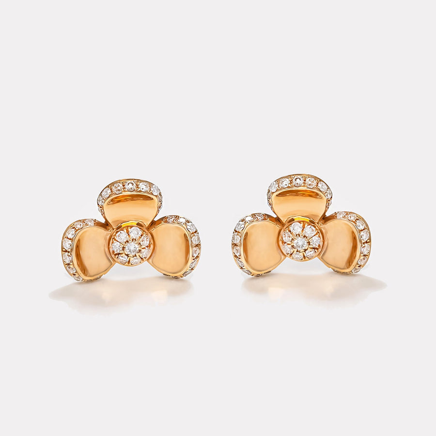 Lucky Clover Diamond Studs - EDD17041﻿