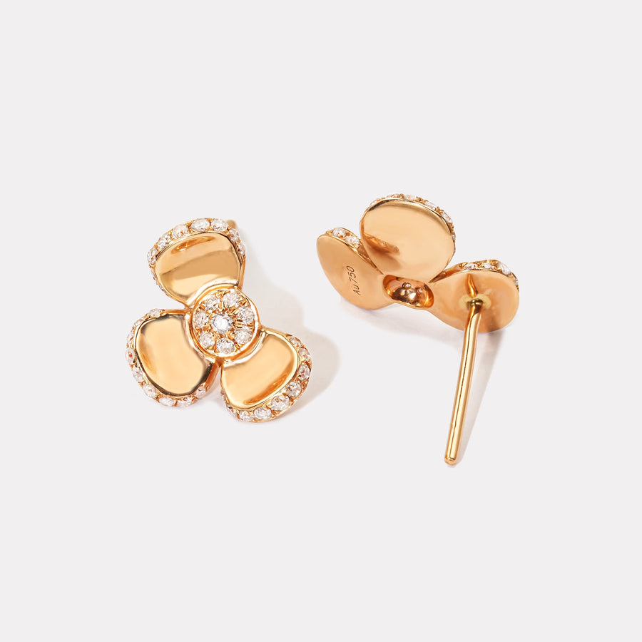 Lucky Clover Diamond Studs - EDD17041﻿