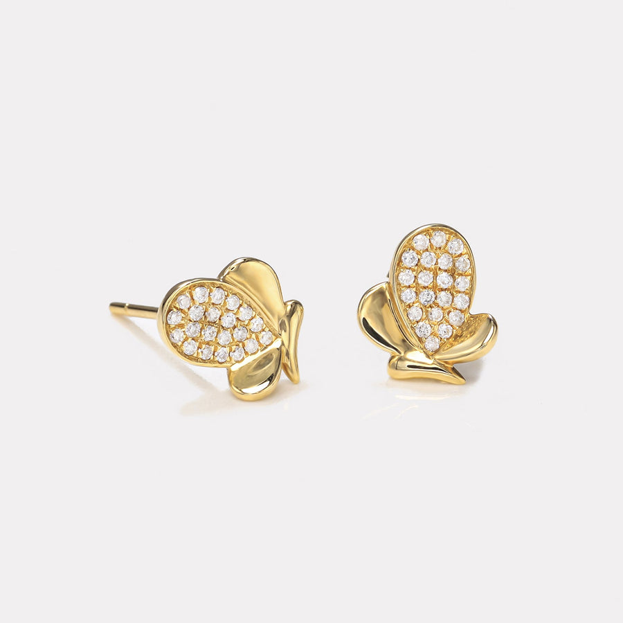 Mini Butterfly Diamond Studs - EDD17042