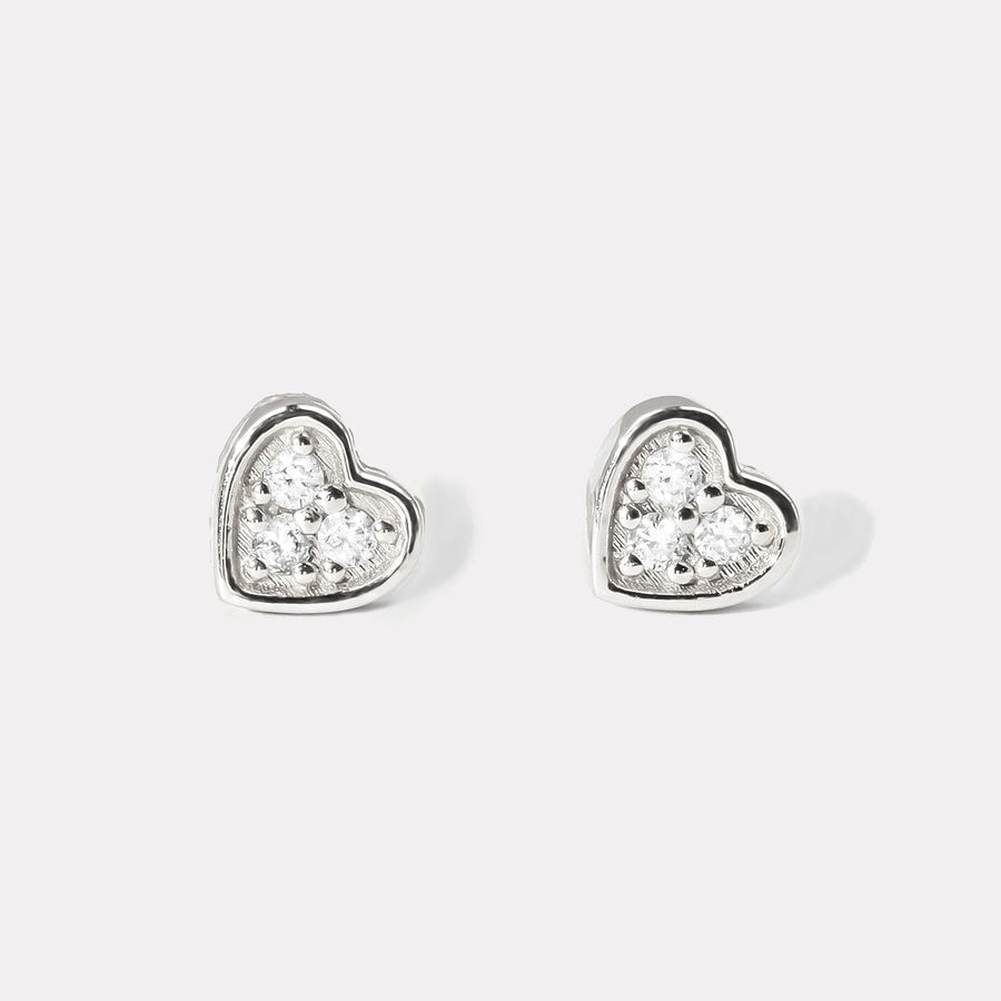 Mini Heart Diamond Studs - EDD20080