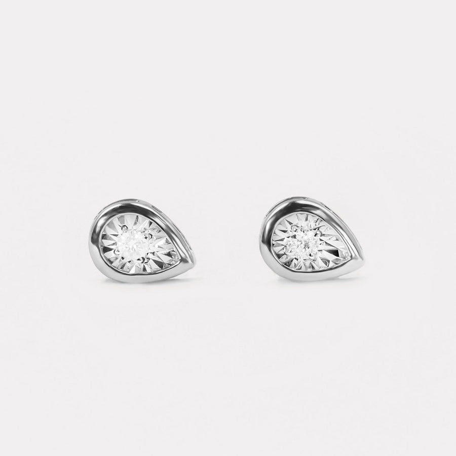 Pear Solo Diamond Studs - EDD21001