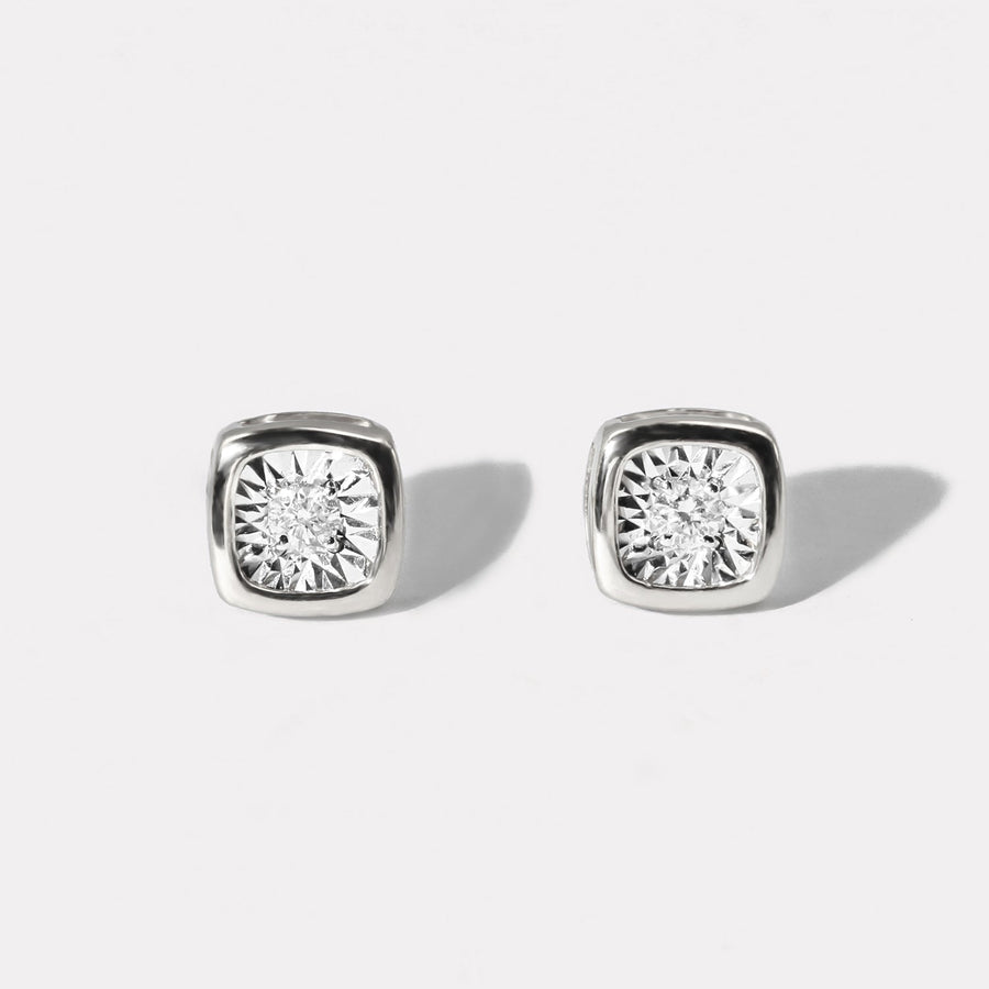 Mini Square Diamond Studs - EDD21004