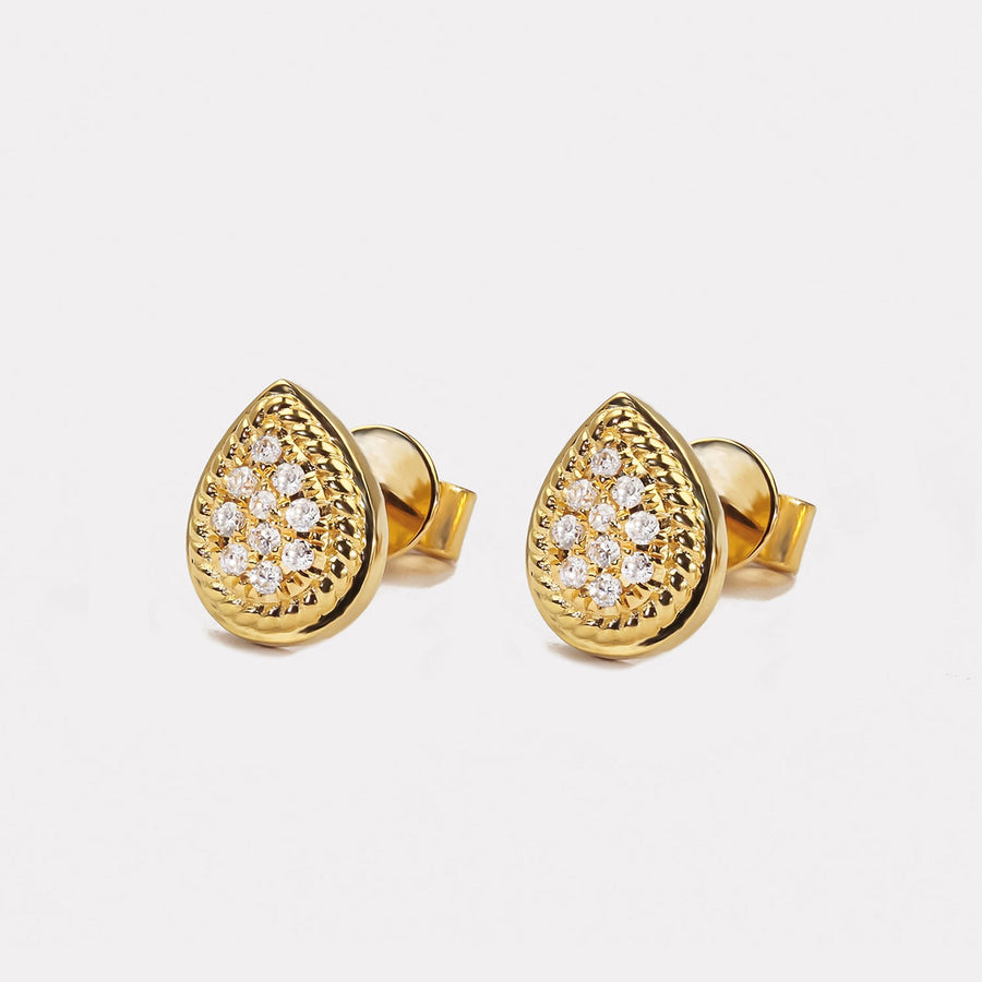 Braided Pear Diamond Studs - EDD21136