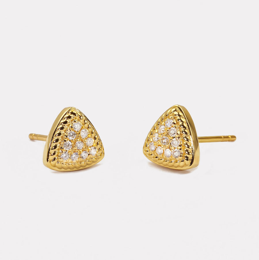 Braided Triangle Diamond Studs - EDD21137