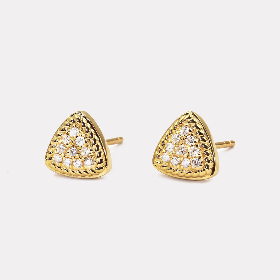 Braided Triangle Diamond Studs - EDD21137