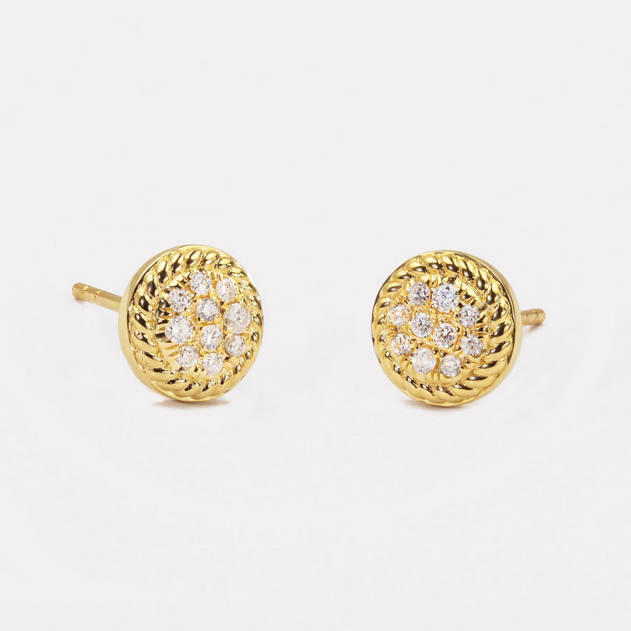 Braided Round Diamond Studs - EDD21140