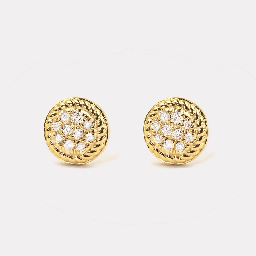 Braided Round Diamond Studs - EDD21140