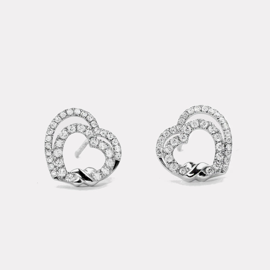 Double Hearts Diamond studs