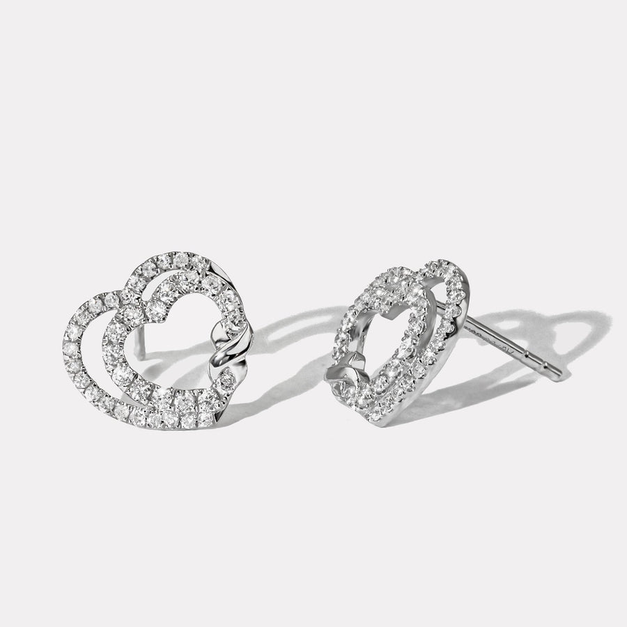 Double Hearts Diamond studs