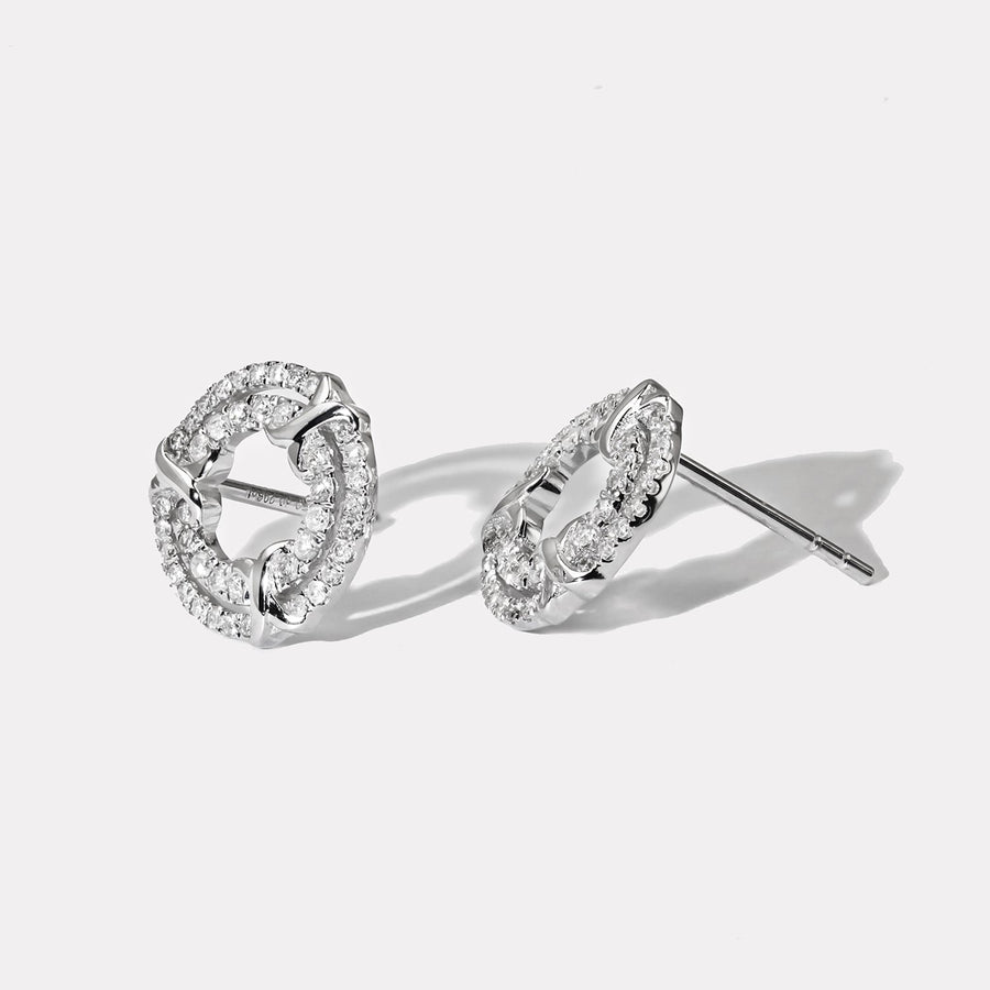 Micro-setting Triple Knots Diamond Studs - EDD21184