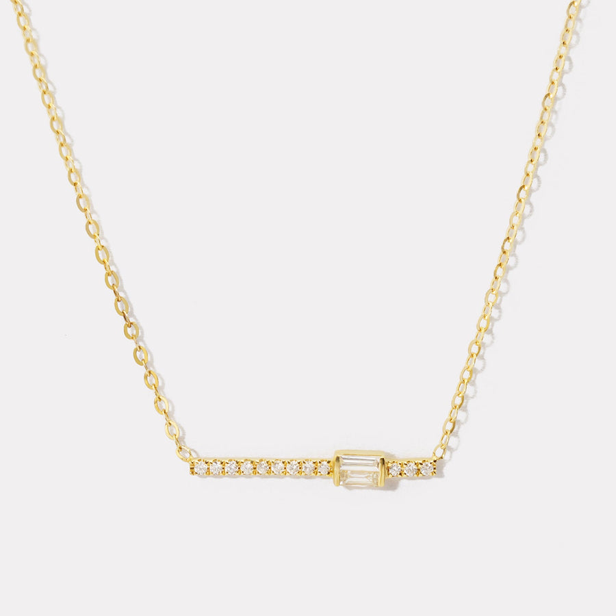 Baguette Diamond Line Necklace - NDD20028