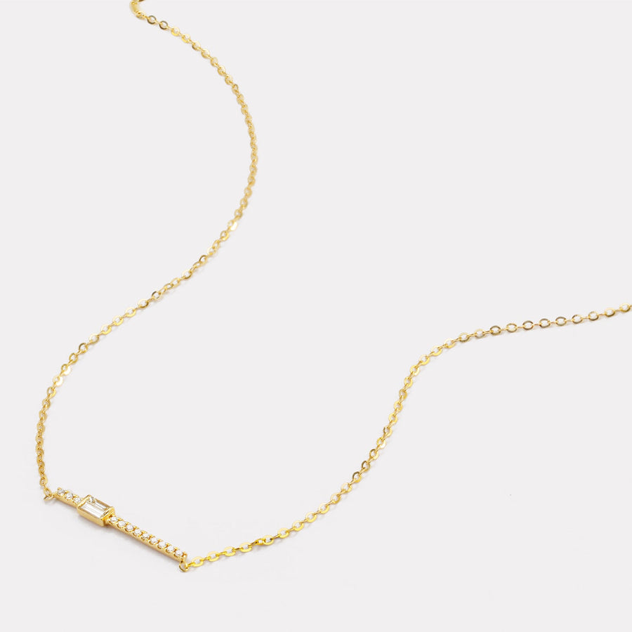 Baguette Diamond Line Necklace - NDD20028