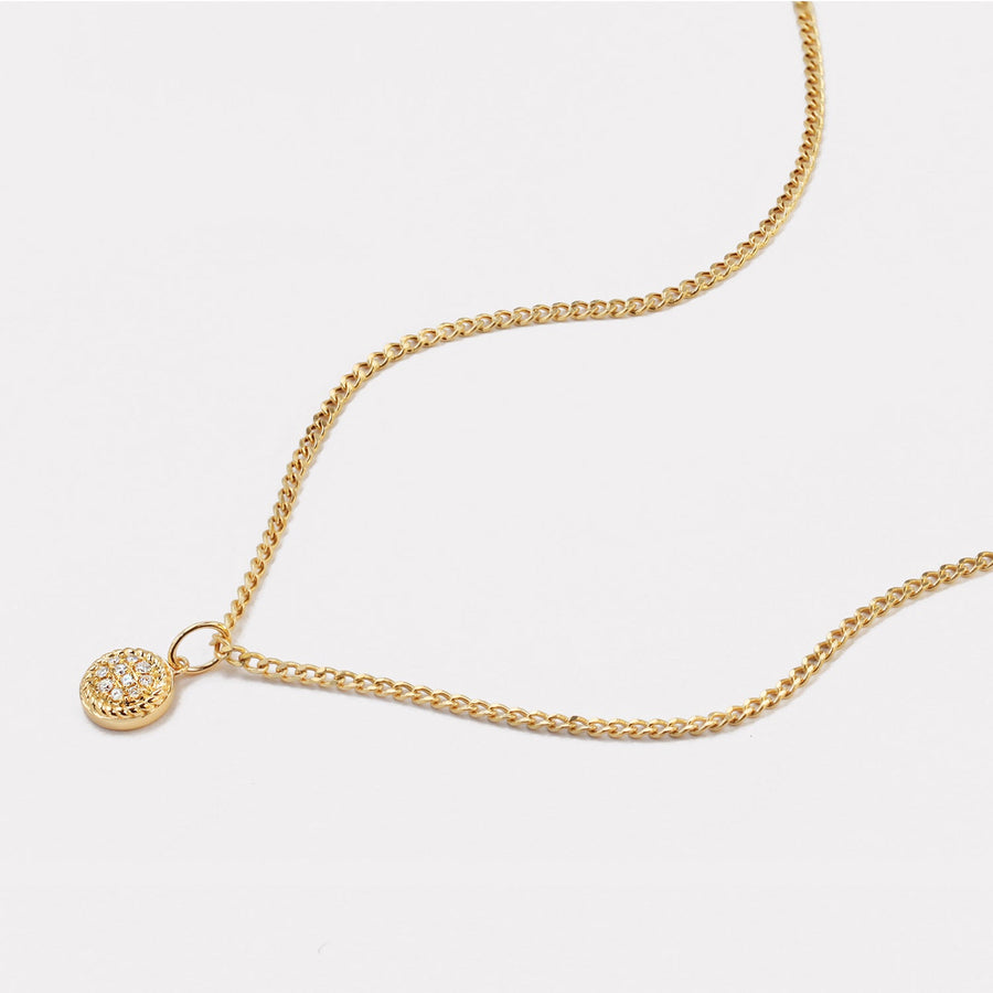 Circle Diamond Chain Necklace -NDD21140