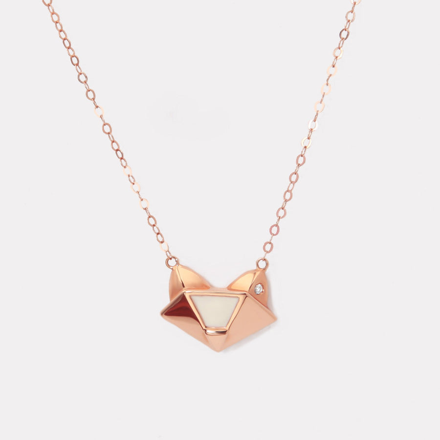 Double Sides Iron Fox Necklace - NBY19812