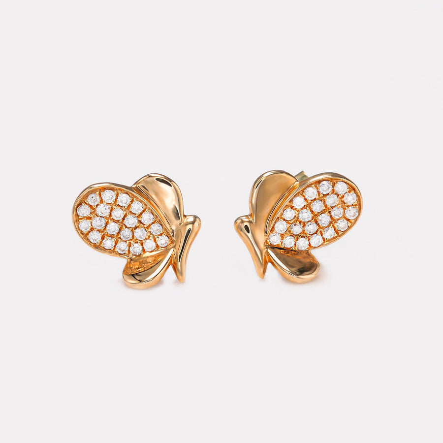 Mini Butterfly Diamond Studs - EDD17042