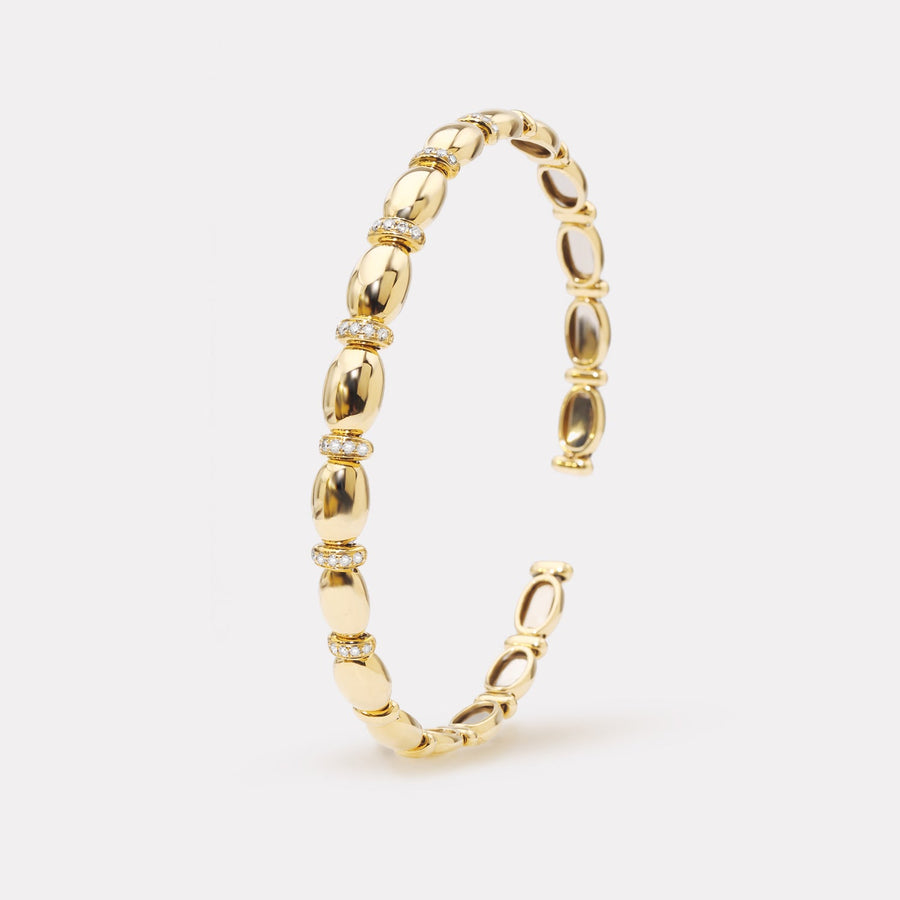 Golden beans Pavé Diamond Bangle - BGTC19312