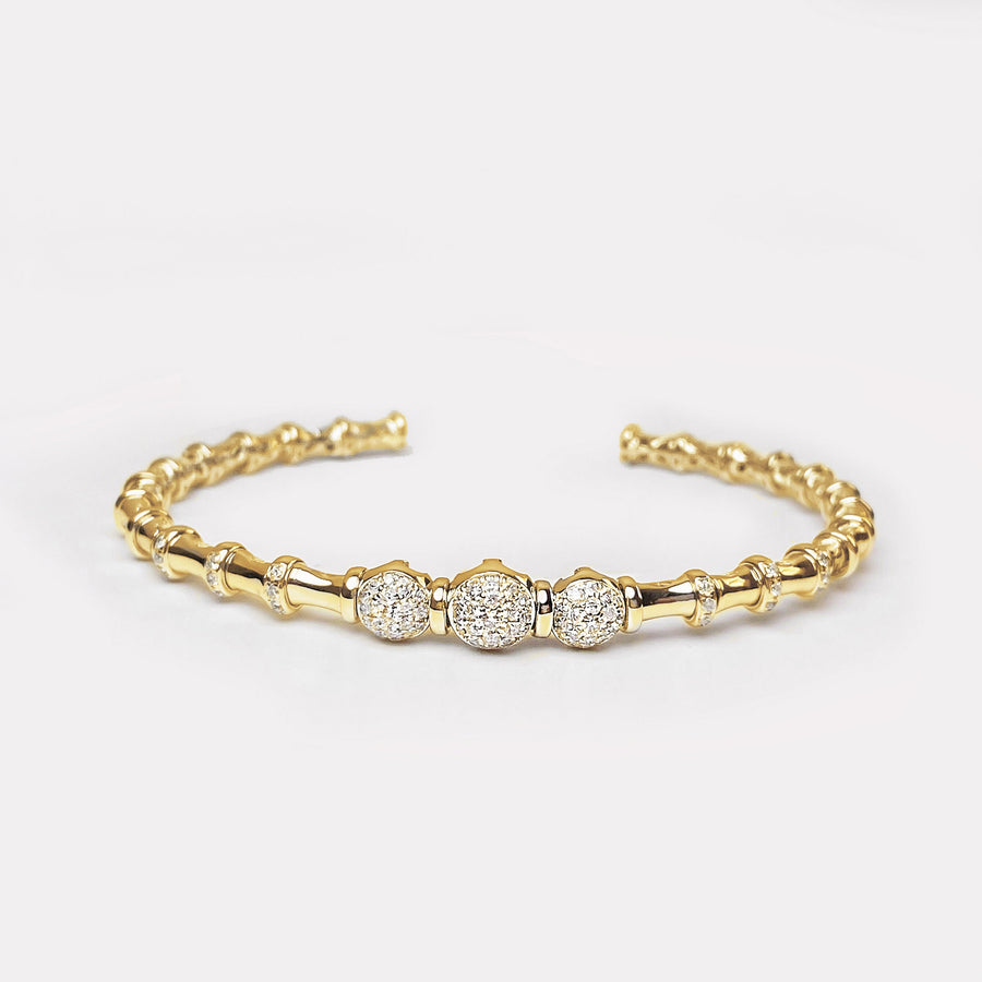 Tri-Balls Diamond Bangle - BGTC19338