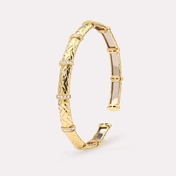 Bamboo Weaving Pavé Diamond Bangle - BGTC21120