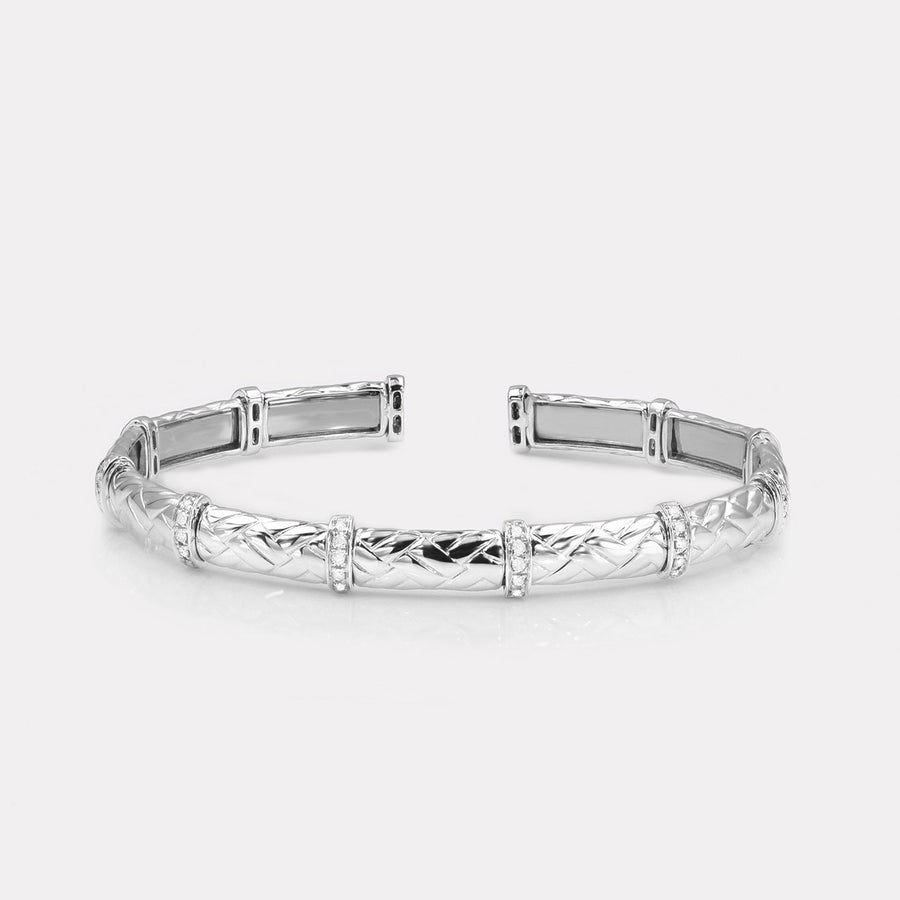 Bamboo Weaving Pavé Diamond Bangle - BGTC21120