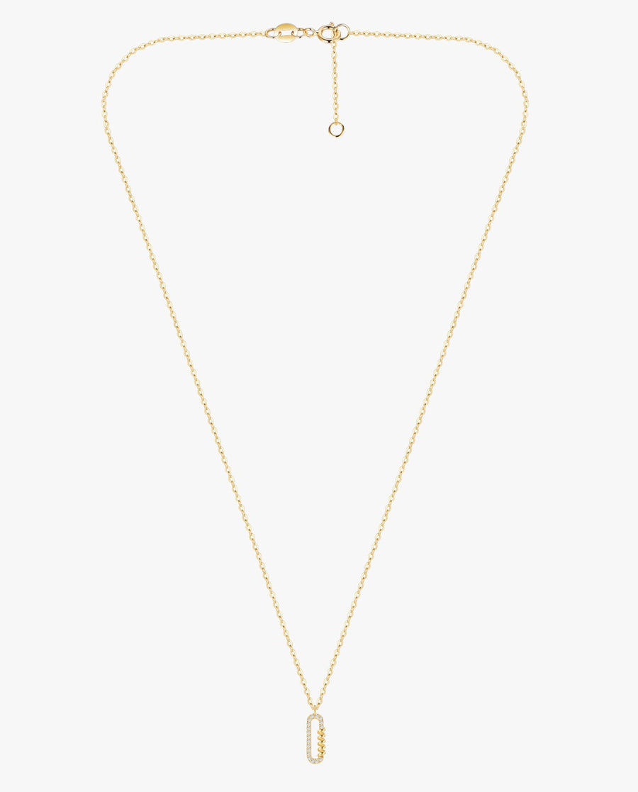 Paper Clip Diamond Necklace - NDD20018