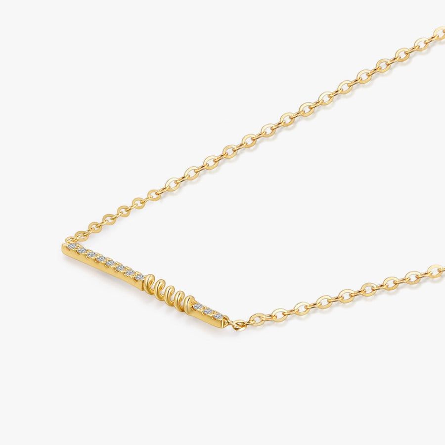 Pavé Diamond Line Necklace - NDD20019