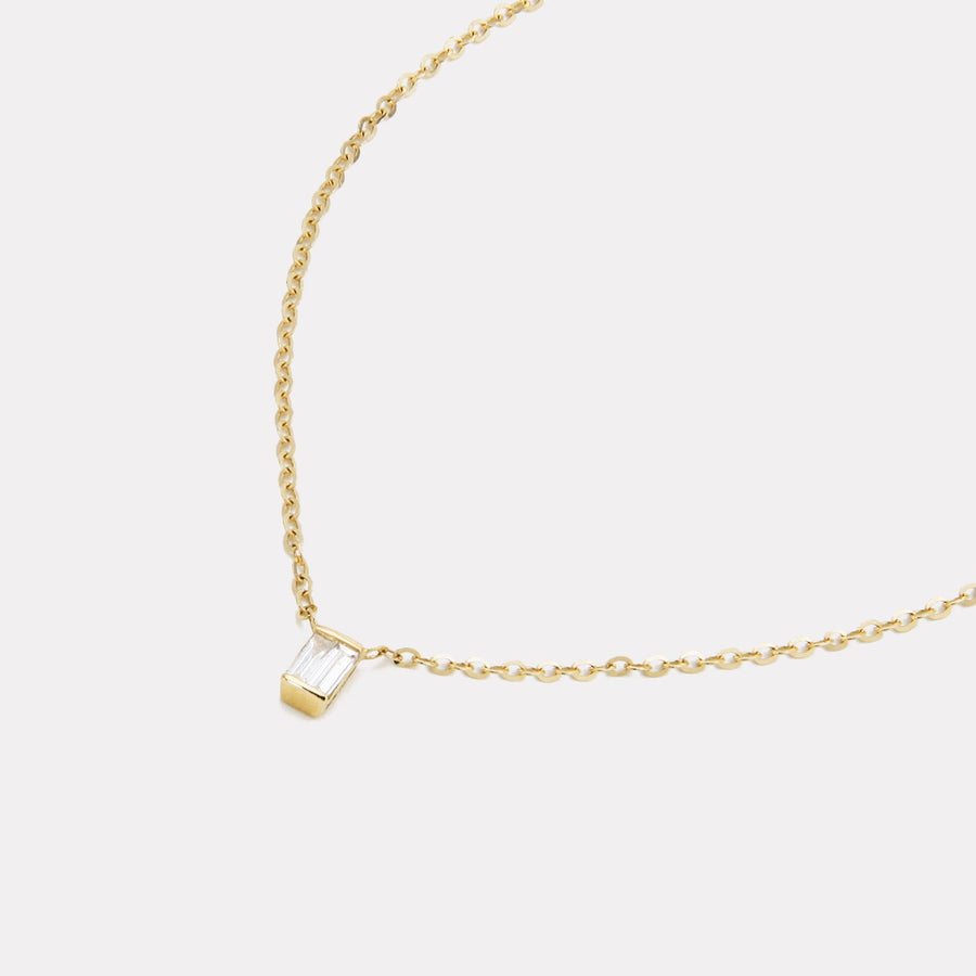 Solo Baguette Diamond Necklace - NDD20025