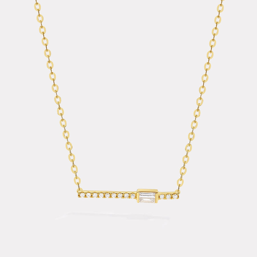 Baguette Diamond Line Necklace - NDD20028