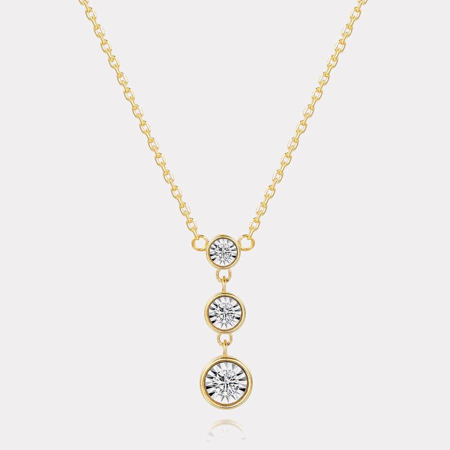 Drop Tri-balls Diamond Necklace - NDD20046