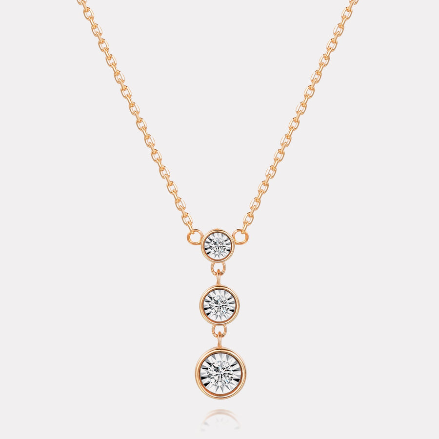 Drop Tri-balls Diamond Necklace - NDD20046