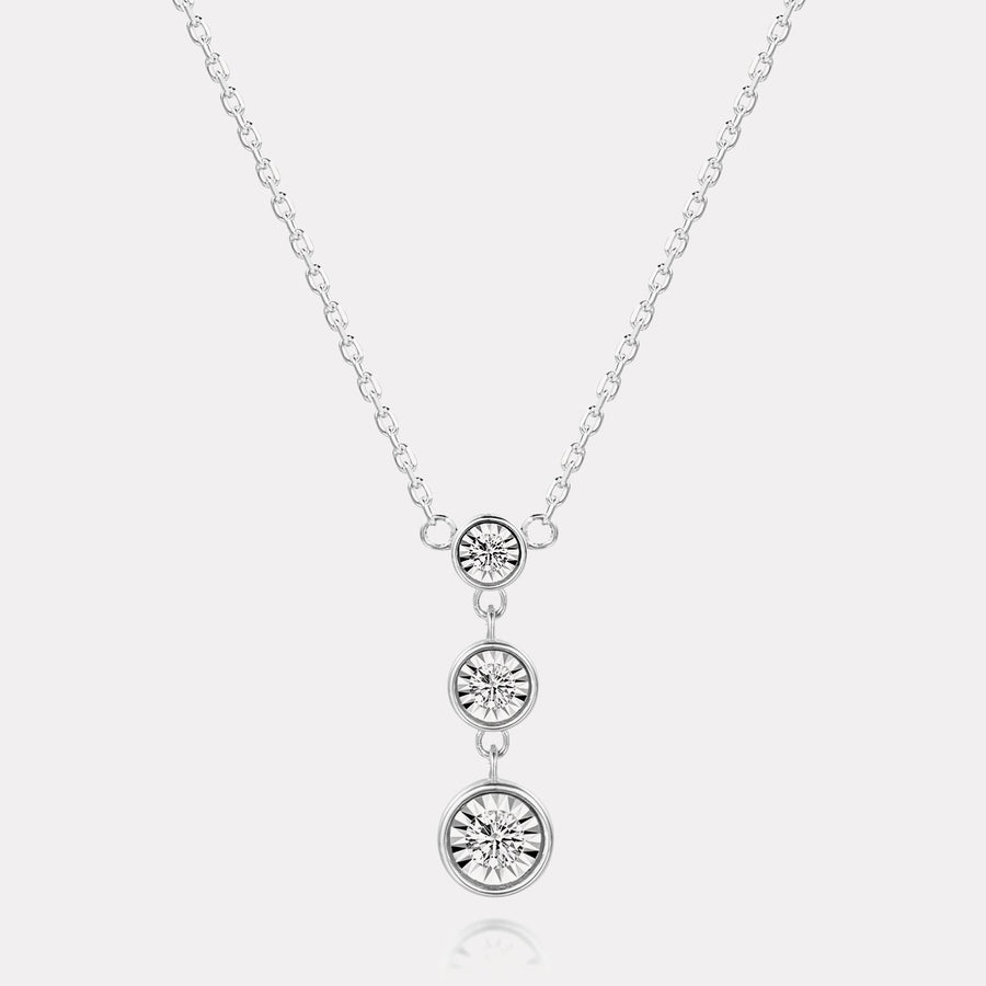 Drop Tri-balls Diamond Necklace - NDD20046