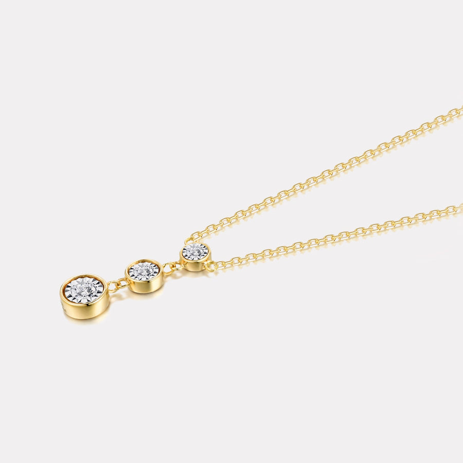 Drop Tri-balls Diamond Necklace - NDD20046