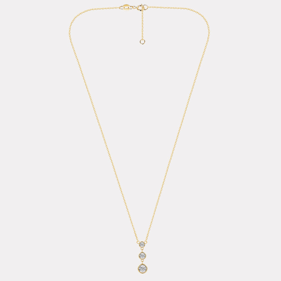 Drop Tri-balls Diamond Necklace - NDD20046