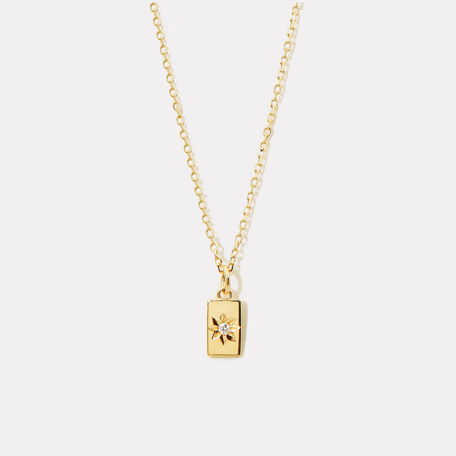 Polaris Rectangle Diamond Necklace - NDD20060