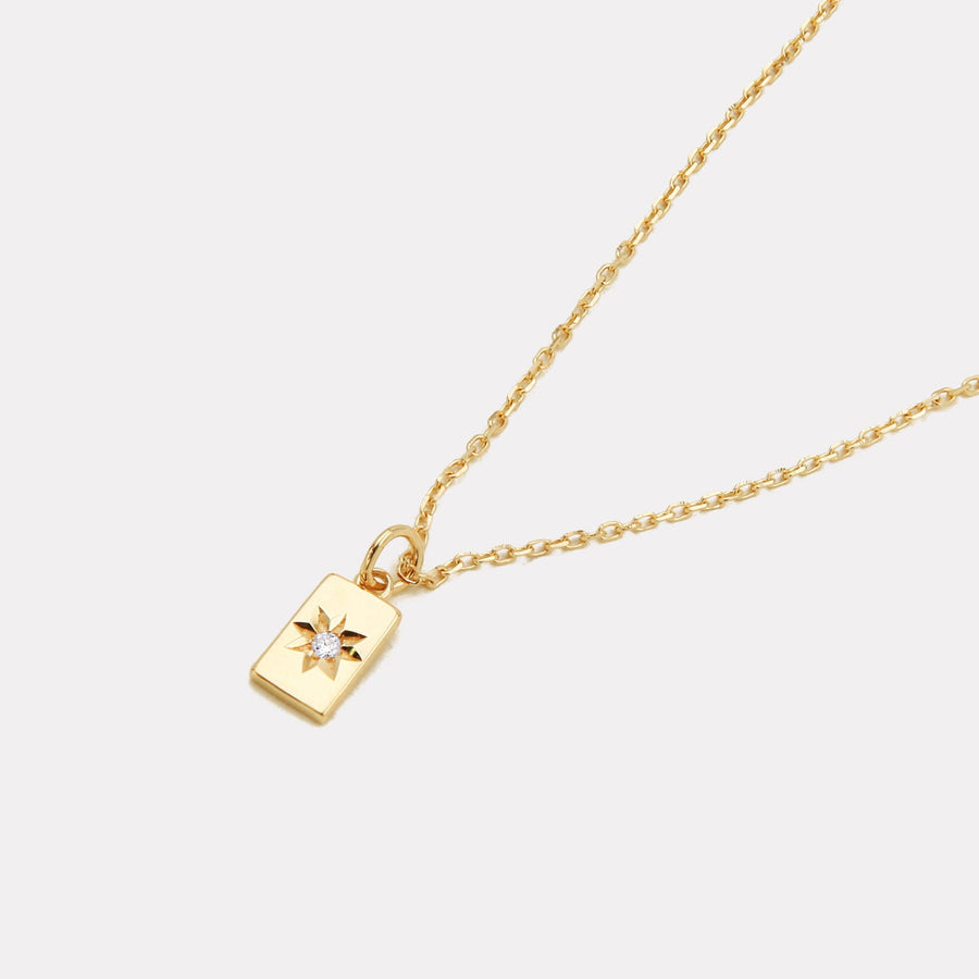 Polaris Rectangle Diamond Necklace - NDD20060