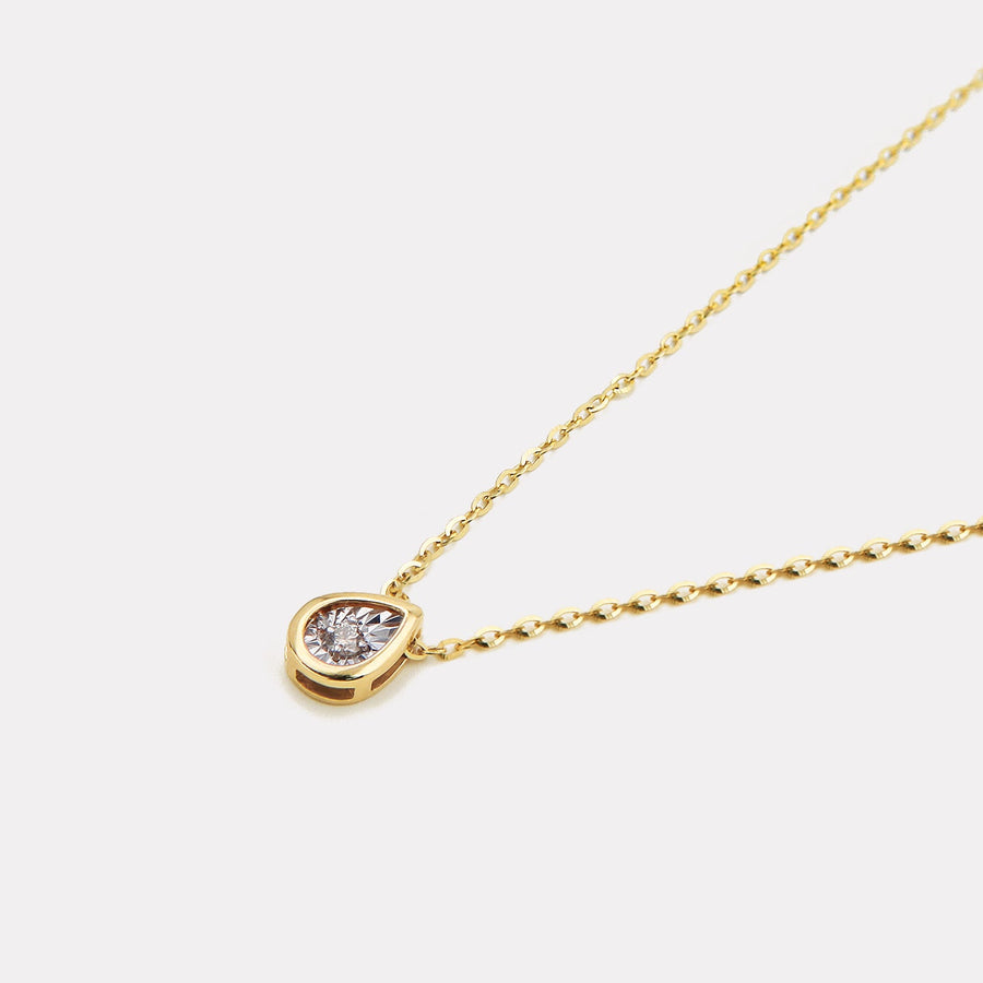 Mini Pear Solo Diamond Necklace - NDD21001