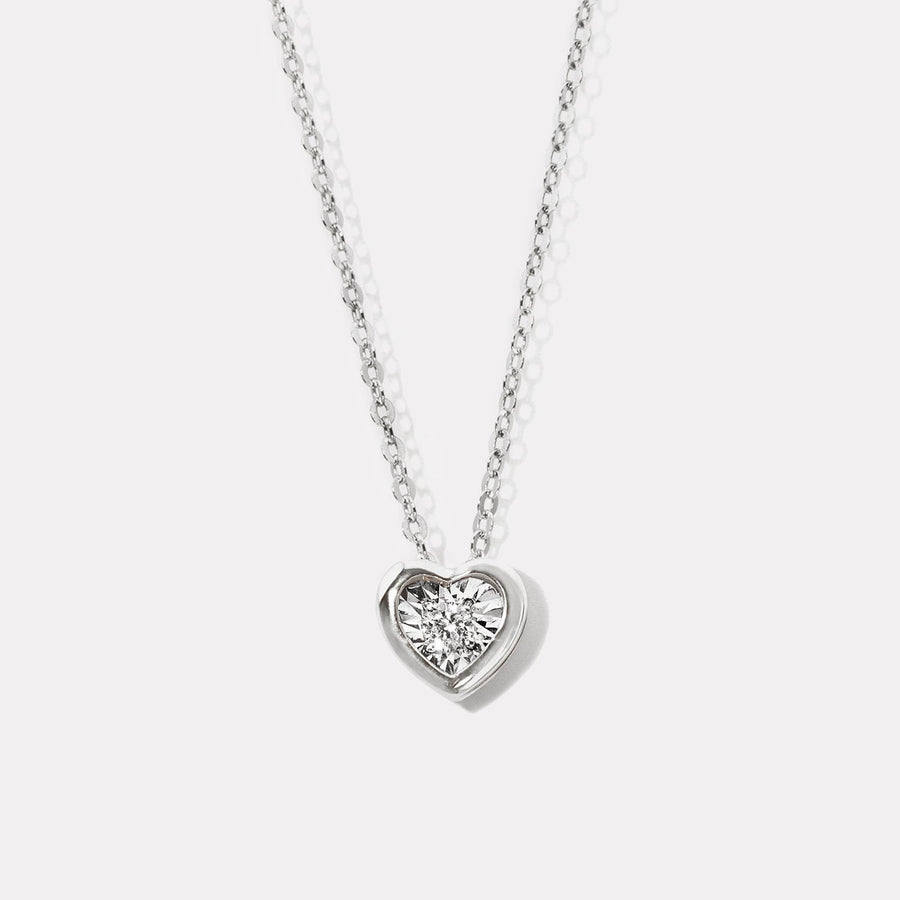 Mini Heart Solo Diamond Necklace - NDD21003