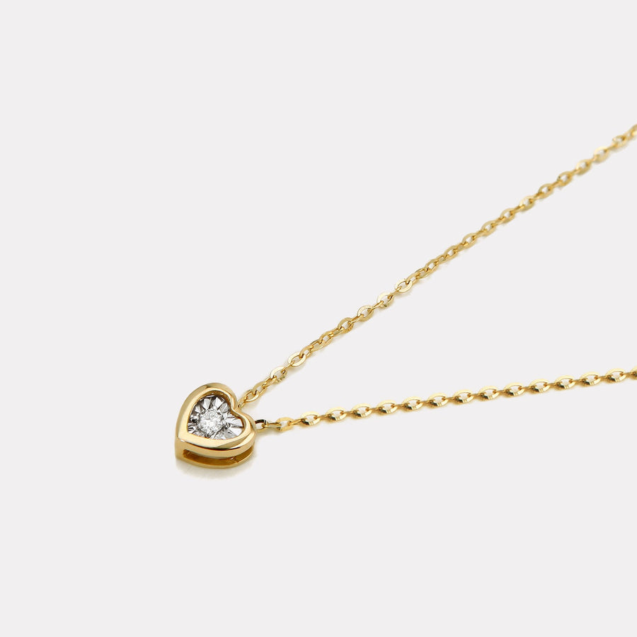 Mini Heart Solo Diamond Necklace - NDD21003