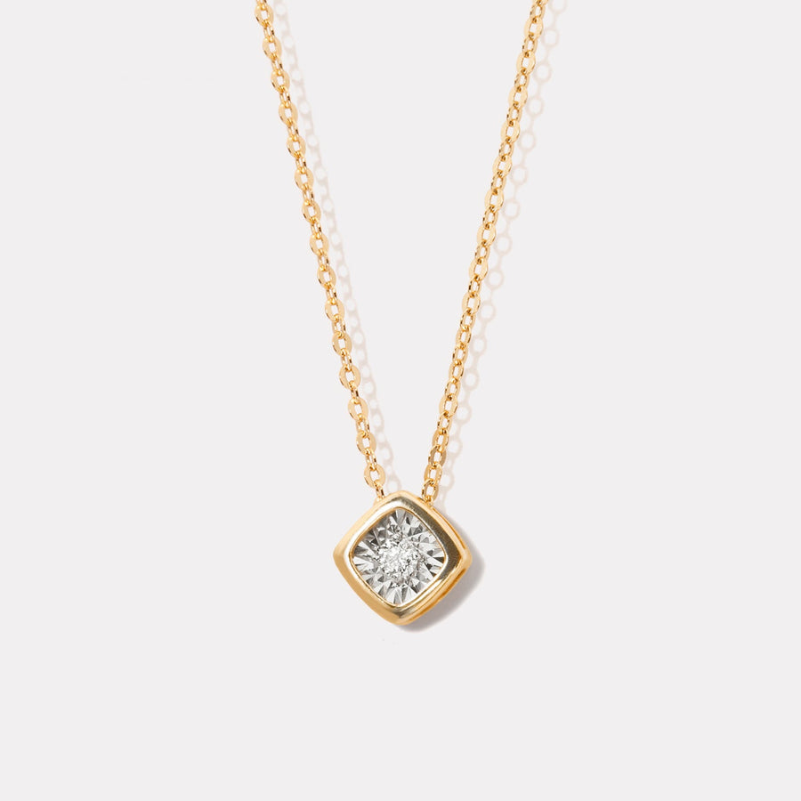 Mini Square Solo Diamond Necklace - NDD21004