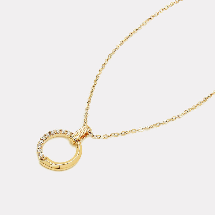 Half Circle Diamond Necklace - NDD21211