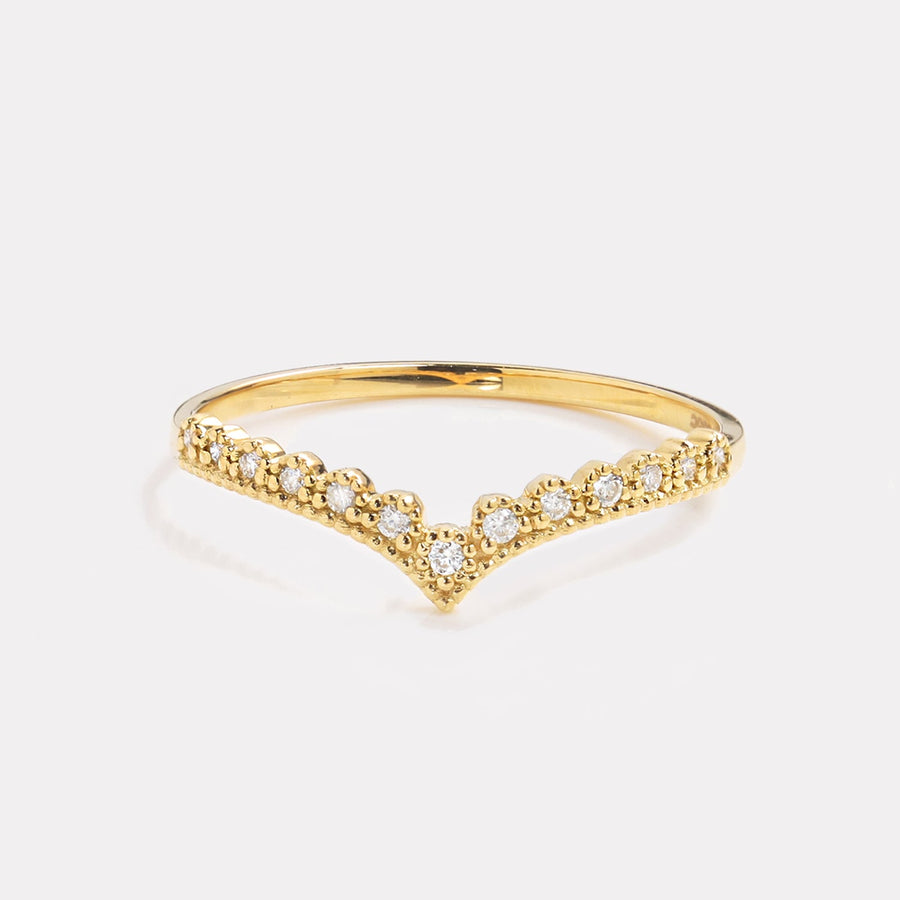 Pavé Diamond Wishbone Ring - RDD20070