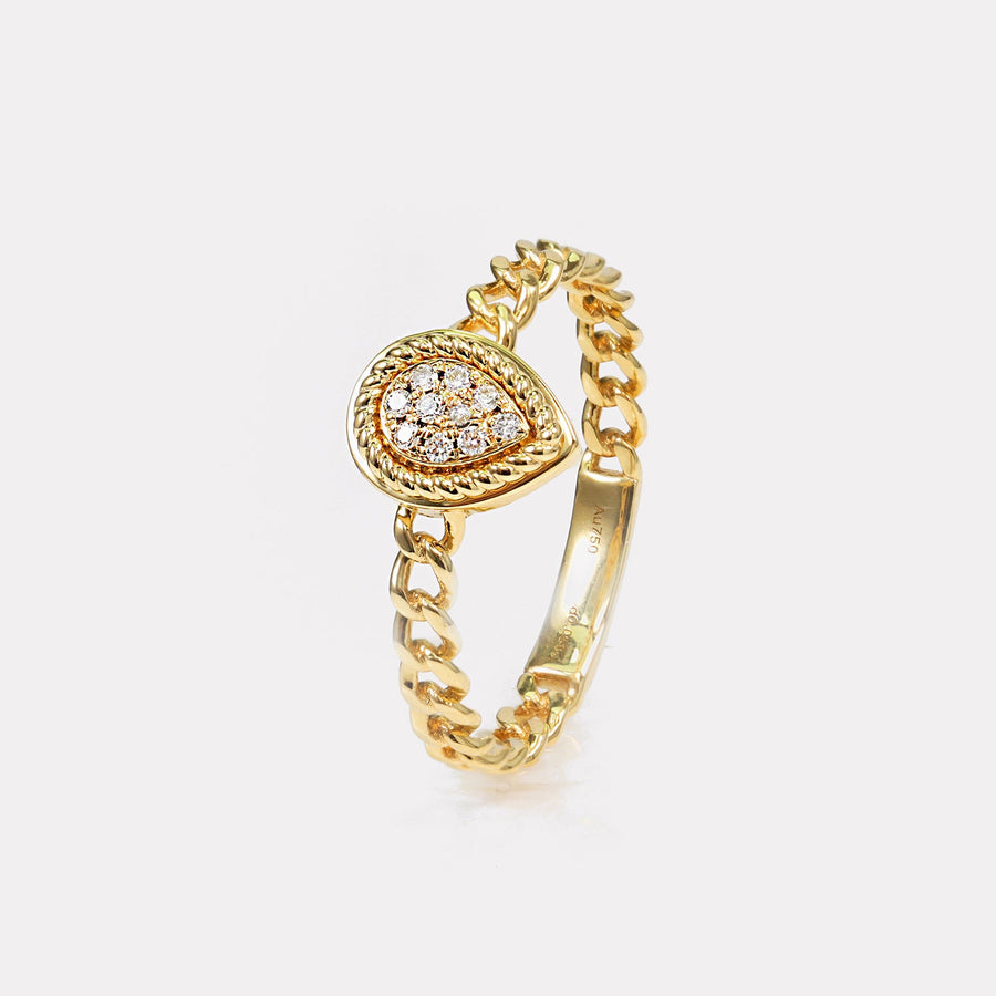 Pear Pavé Diamond Chain Ring - RDD21136