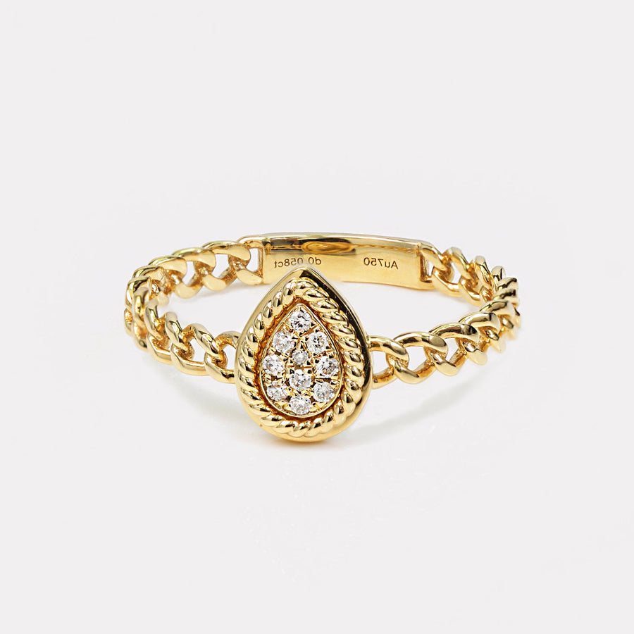 Pear Pavé Diamond Chain Ring - RDD21136