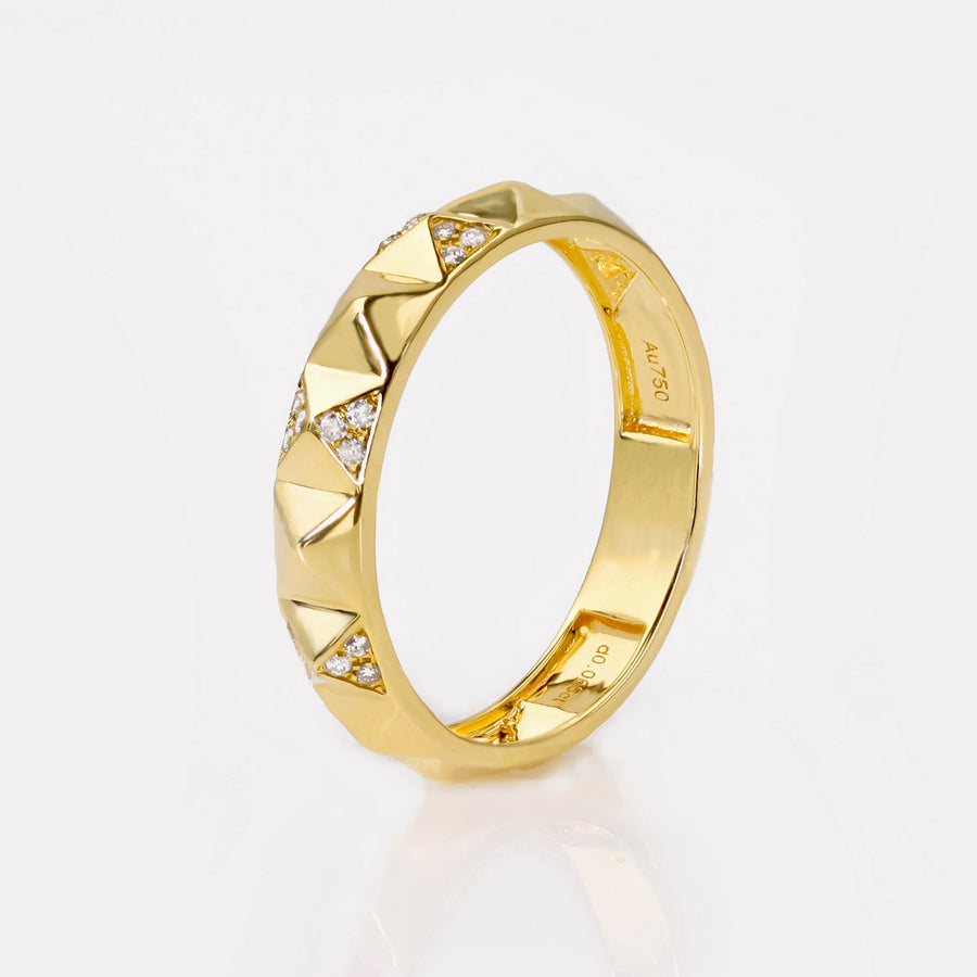 Gold Spike Ring, Thin Gold Triangle Ring