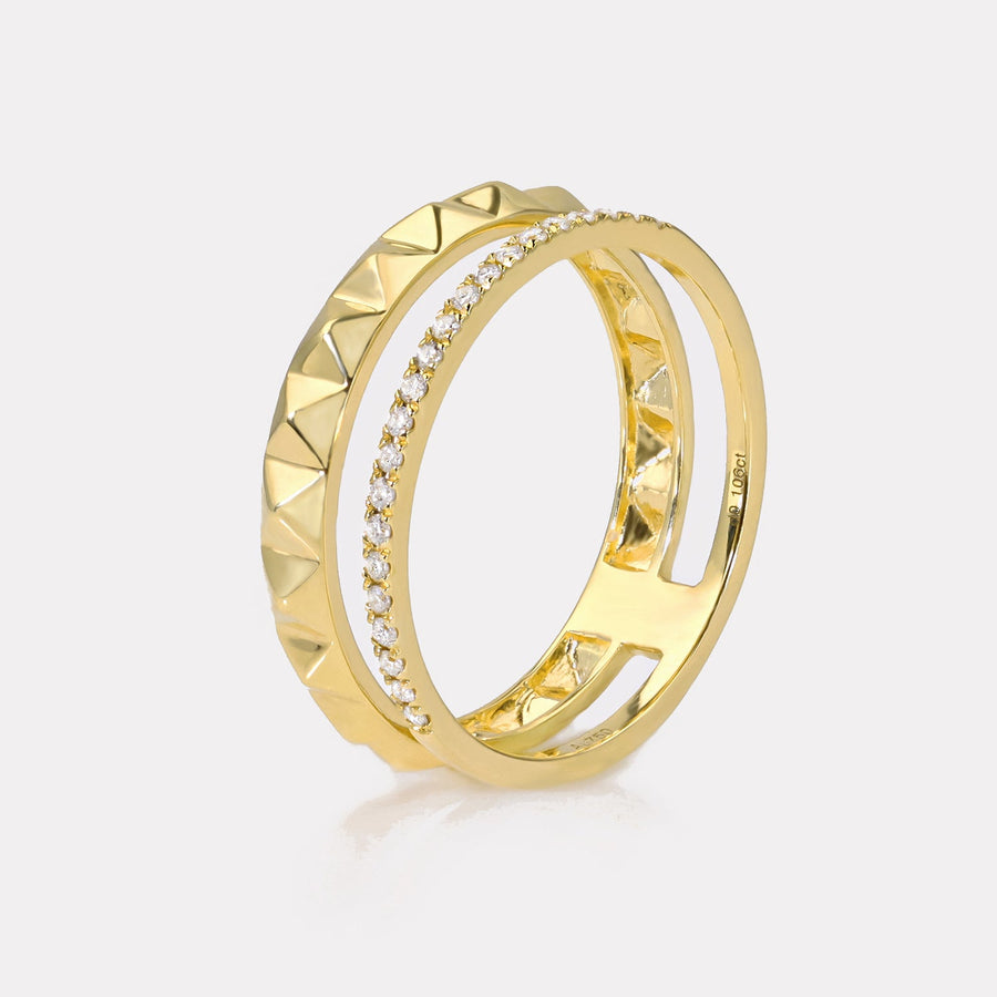 Double Lines Diamond Ring - RDD21157