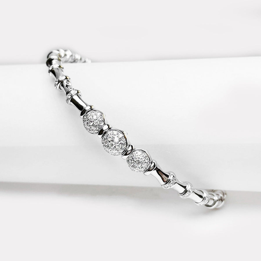 Tri-Balls Diamond Bangle - BGTC19338